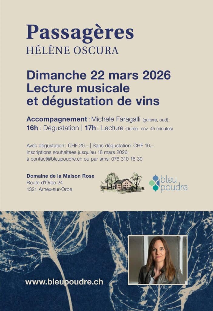 Flyer de la lecture musicale et dégustation de vin du 22 mars 2026 au Domaine de la Maison Rose